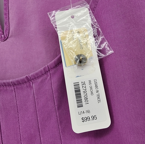 Soft Surroundings Cusabo‎ In Tencel Pintuck Blouse Iris Orchid Purple NEW - Picture 10 of 13